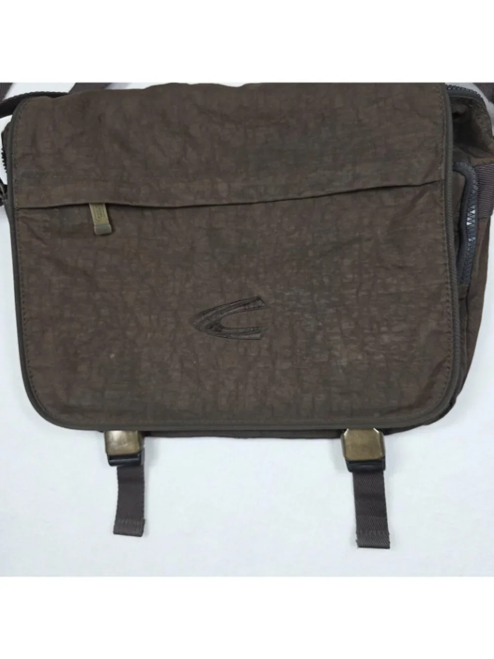 Camel Active Messenger Bag Mens Brown Nylon Crossbody Organizer Travel Commute